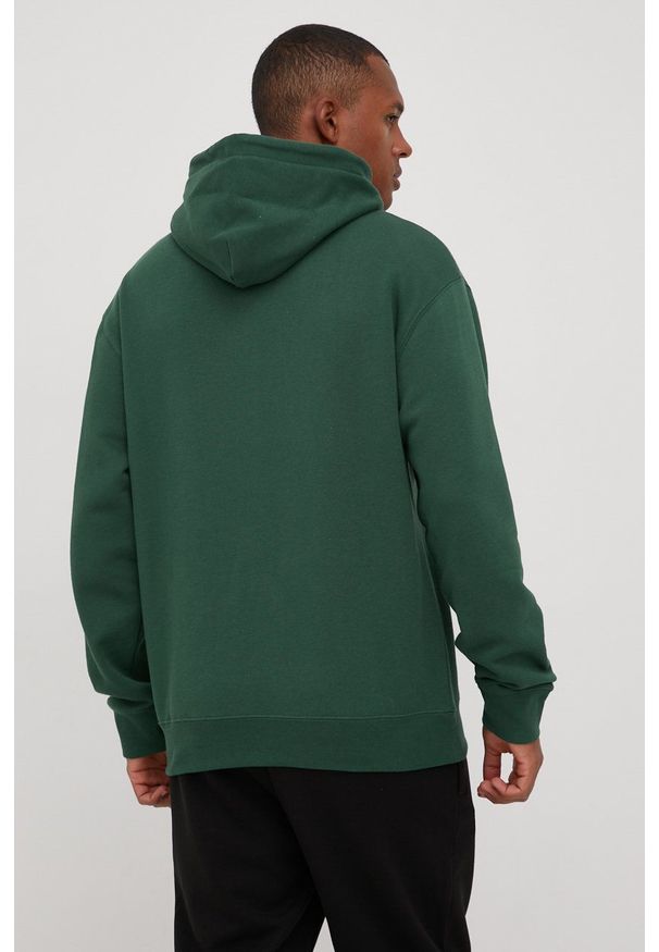 HUF bluza męska kolor zielony z kapturem z nadrukiem. Okazja: na co dzień. Typ kołnierza: kaptur. Kolor: zielony. Materiał: dzianina. Wzór: nadruk. Styl: casual