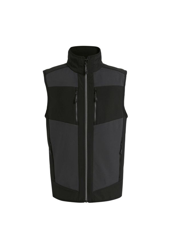 Regatta - Ocieplana Męska Blok Kolorystyczny Softshell EVolve. Kolor: szary, fioletowy, wielokolorowy, czarny. Materiał: softshell. Sport: turystyka piesza