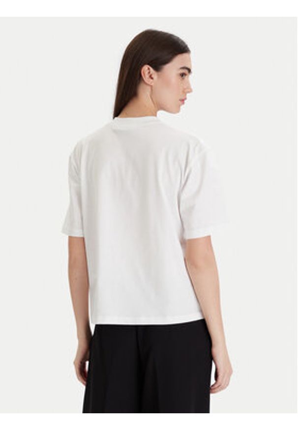 Karl Lagerfeld - KARL LAGERFELD T-Shirt A1W17013 Biały Regular Fit. Typ kołnierza: dekolt w karo. Kolor: biały. Materiał: bawełna