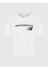 New Balance T-Shirt WT03805 Biały Relaxed Fit. Kolor: biały. Materiał: bawełna