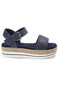 Big-Star - Granatowe Sandały Big Star Wygodne Buty Damskie. Okazja: na spacer. Kolor: niebieski. Materiał: materiał, skóra ekologiczna. Szerokość cholewki: normalna. Styl: boho