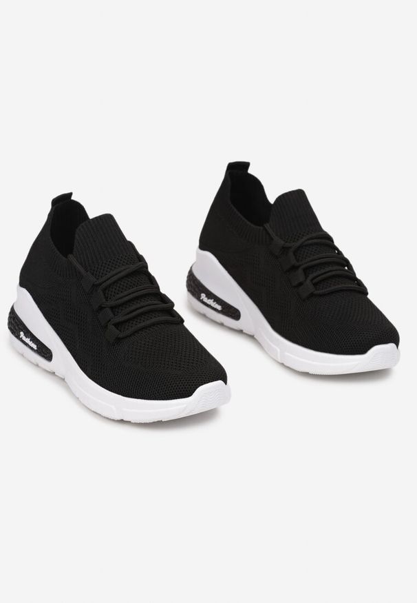 Renee - Czarne Buty Sportowe Philone. Zapięcie: bez zapięcia. Kolor: czarny. Materiał: materiał. Szerokość cholewki: normalna. Wzór: aplikacja