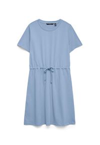 Vero Moda Sukienka codzienna Luna 10325626 Niebieski Regular Fit. Okazja: na co dzień. Kolor: niebieski. Materiał: syntetyk. Typ sukienki: proste. Styl: casual #4