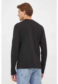 Calvin Klein longsleeve męski kolor czarny gładki. Okazja: na co dzień. Kolor: czarny. Długość rękawa: długi rękaw. Wzór: gładki. Styl: casual #5