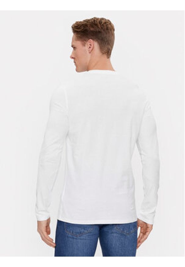 Guess Longsleeve M2YI31 I3Z11 Biały Slim Fit. Kolor: biały. Materiał: bawełna. Długość rękawa: długi rękaw