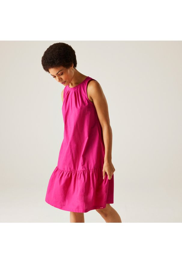 Regatta - Sukienka do chodzenia damska Trisa. Kolor: różowy. Materiał: bawełna. Sport: turystyka piesza