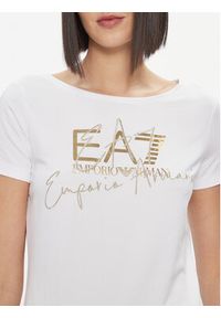 EA7 Emporio Armani T-Shirt 3DTT26 TJFKZ 0101 Biały Regular Fit. Kolor: biały. Materiał: bawełna