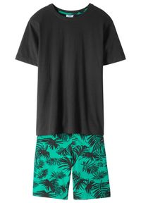 bonprix - Bawełniana piżama chłopięca z krótkimi spodniami (2 cz.). Kolor: czarny. Materiał: dzianina, bawełna. Długość: krótkie. Wzór: nadruk #1