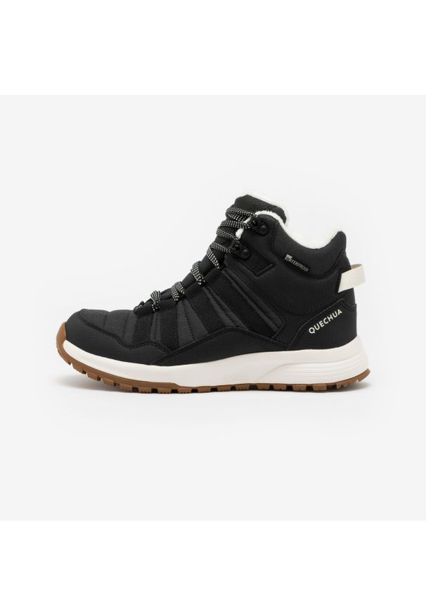 quechua - Buty turystyczne damskie Quechua NH500 Mid wodoodporne. Okazja: na co dzień, na spacer. Kolor: czarny. Materiał: materiał, futro. Szerokość cholewki: normalna. Sezon: zima. Styl: sportowy, casual