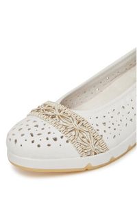 Rieker Baleriny CEO-L3062-80 Biały. Kolor: biały. Materiał: materiał #6