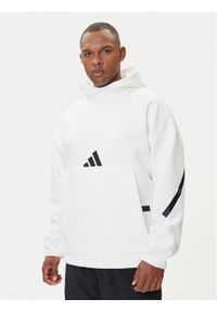 Adidas - adidas Bluza Z.N.E. JF2454 Biały Loose Fit. Kolor: biały. Materiał: bawełna
