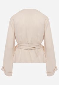 Renee - Beżowa Wiskozowa Bluzka z Kopertowym Dekoltem i Wiązaniem z Boku Velarila. Typ kołnierza: dekolt kopertowy. Kolor: beżowy. Materiał: wiskoza #6