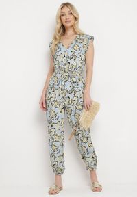 Born2be - Jasnoniebieski Kombinezon Phaeniope. Kolor: niebieski. Materiał: materiał. Długość rękawa: bez rękawów. Długość: długie. Wzór: aplikacja. Sezon: lato #2