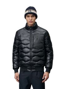 Blauer USA - BLAUER Czarna kurtka męska Daniel Short Jackets, Rozmiar L. Kolor: czarny. Materiał: poliamid #6