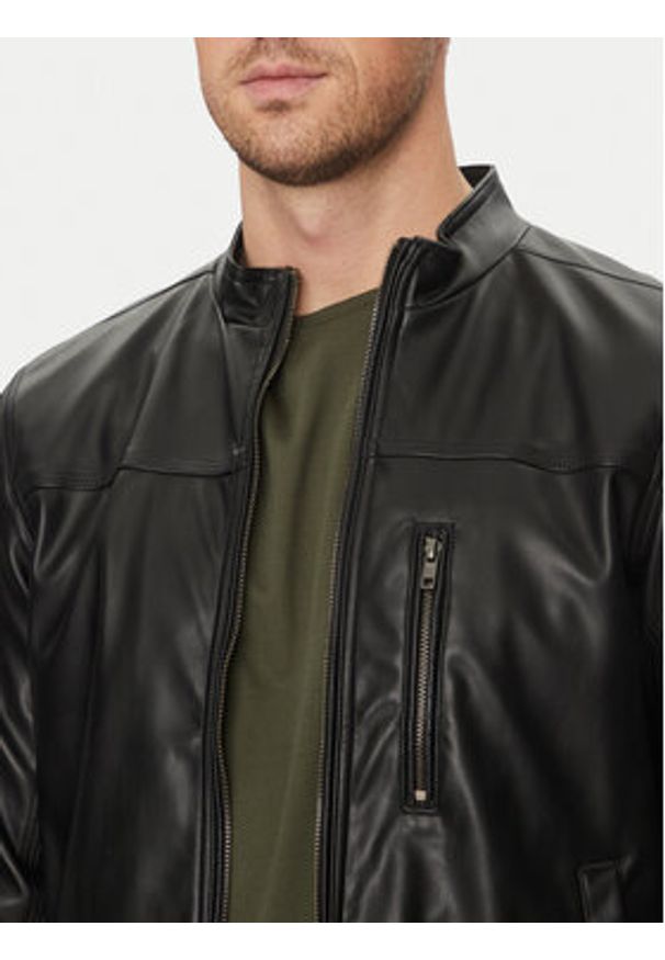 Blend Kurtka z imitacji skóry 20717907 Czarny Regular Fit. Kolor: czarny. Materiał: skóra