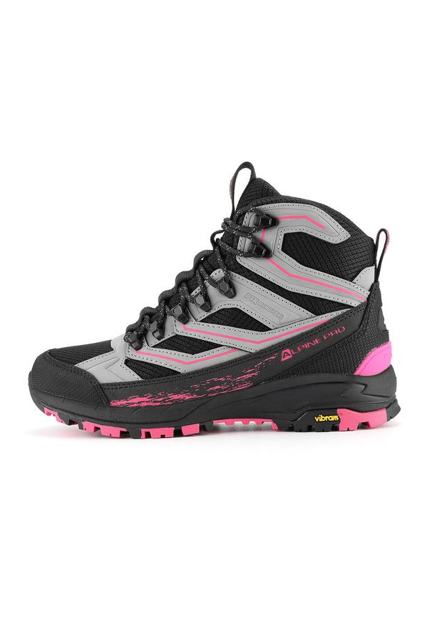 ALPINE PRO - Buty trekkingowe wysokie damskie Alpine Pro Wadune Vibram. Kolor: szary. Styl: sportowy