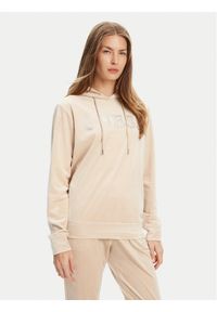 Guess Bluza V4RQ25 K0232 Beżowy Regular Fit. Kolor: beżowy. Materiał: syntetyk