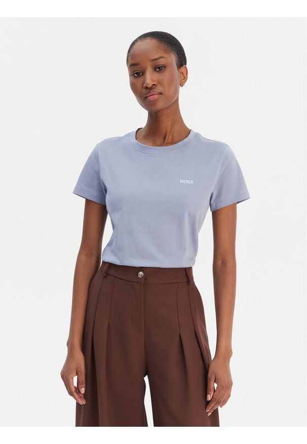 BOSS T-Shirt Esogo 50506973 Niebieski Slim Fit. Kolor: niebieski. Materiał: bawełna