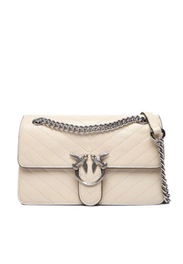 Pinko - PINKO Torebka Love One Light Mini Al 25-26 PLTT 106173 A2JC Écru. Kolor: kremowy. Materiał: skórzane