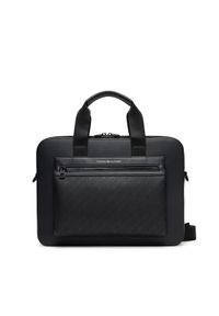 TOMMY HILFIGER - Tommy Hilfiger Torba na laptopa Th Monogram Computer Bag AM0AM13835 Czarny. Kolor: czarny. Materiał: skóra