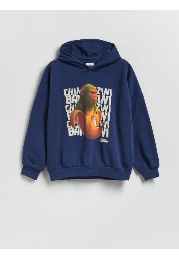 Reserved - Bluza Chimpanzini Bananini - granatowy. Kolor: niebieski. Materiał: dzianina, bawełna