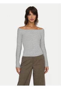 only - ONLY Bluzka Glamour 15339763 Szary Slim Fit. Kolor: szary. Materiał: syntetyk, wiskoza. Styl: glamour #1