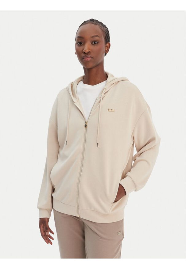 EA7 Emporio Armani Bluza 7W000192 AF12643 U1088 Beżowy Relaxed Fit. Kolor: beżowy. Materiał: syntetyk