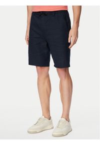 BOSS Szorty materiałowe 50559178 Granatowy Regular Fit. Kolor: niebieski. Materiał: len #1