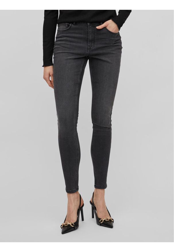 Vila Jeansy Sarah 14084763 Szary Skinny Fit. Kolor: szary