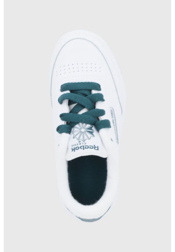 Reebok Classic Buty dziecięce kolor biały. Nosek buta: okrągły. Zapięcie: sznurówki. Kolor: biały. Materiał: guma. Model: Reebok Classic