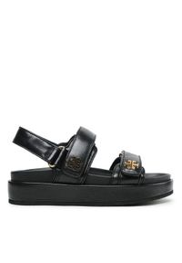 Tory Burch Sandały Kira Sport Sandal 144328 Czarny. Kolor: czarny. Materiał: skóra. Styl: sportowy