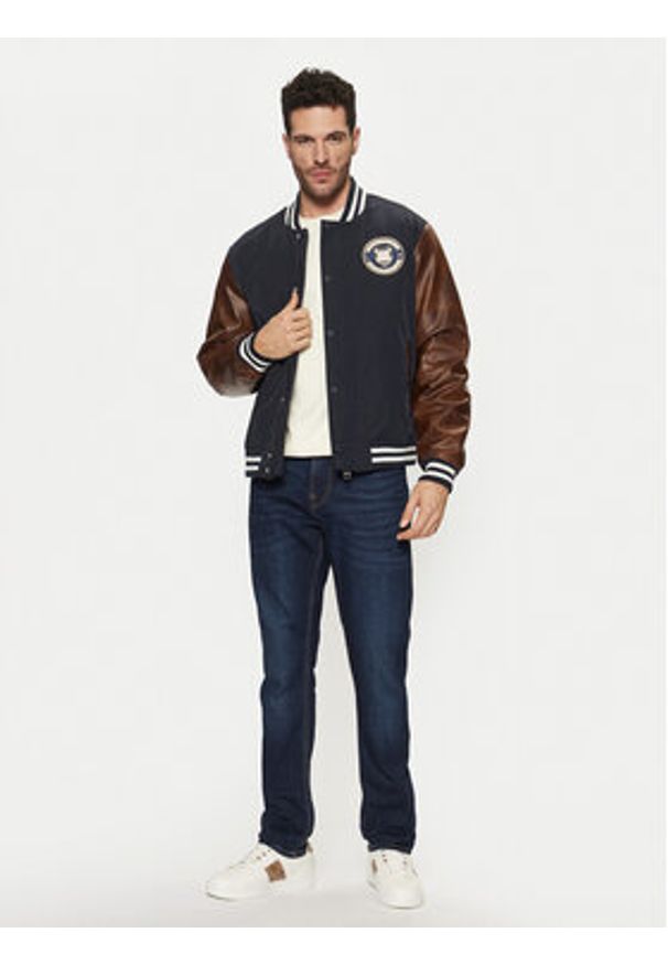 Guess Kurtka bomber M5RL19 WGU82 Kolorowy Regular Fit. Kolor: niebieski. Materiał: syntetyk. Wzór: kolorowy