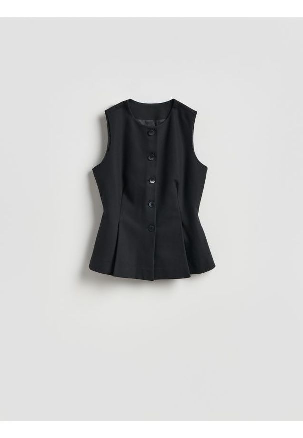 Reserved - Kamizelka - czarny. Kolor: czarny. Materiał: tkanina, bawełna