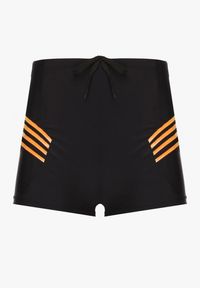 Born2be - Czarno-Pomarańczowe Kąpielówki ze Sznurkiem i Ozdobnymi Paskami Firave. Kolor: czarny
