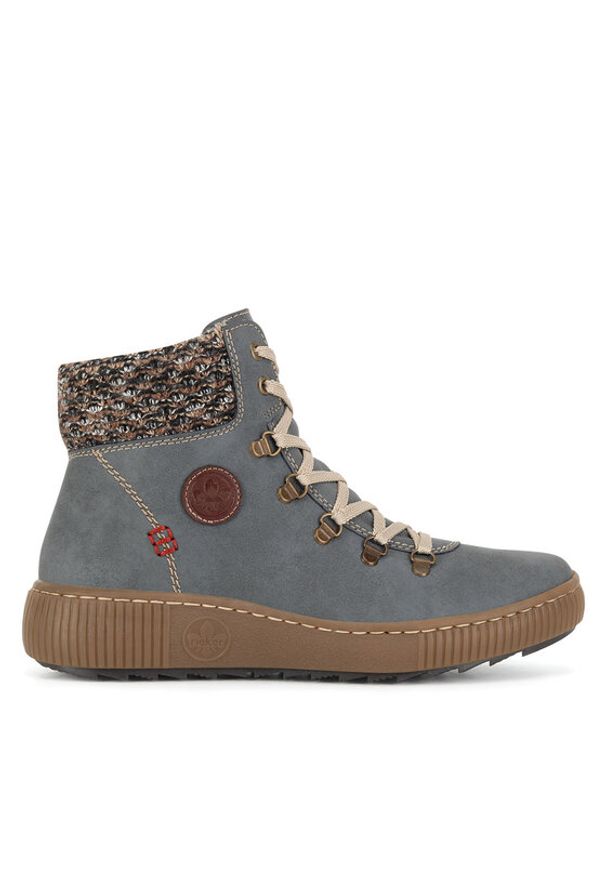 Rieker Trzewiki Z6648-14 Niebieski. Kolor: niebieski. Materiał: materiał