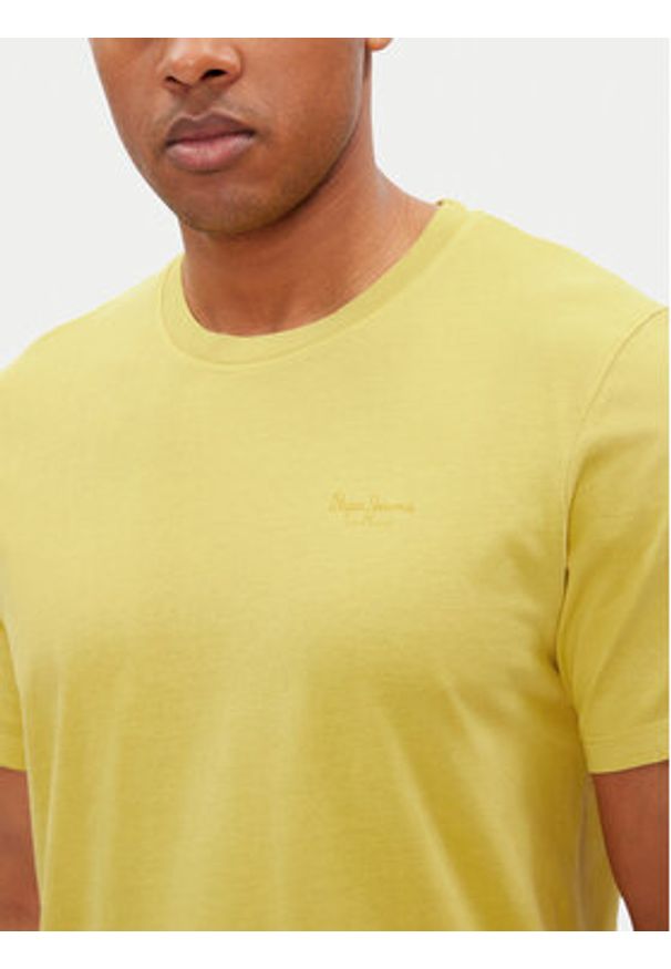 Pepe Jeans T-Shirt Jacko PM508664 Żółty Regular Fit. Kolor: żółty. Materiał: bawełna