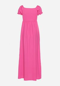 Born2be - Różowa Rozkloszowana Sukienka z Elastyczną Górą i Gumką w Talii Aliexava. Okazja: na co dzień. Typ kołnierza: dekolt kwadratowy. Kolor: różowy. Typ sukienki: proste. Styl: casual, elegancki #3