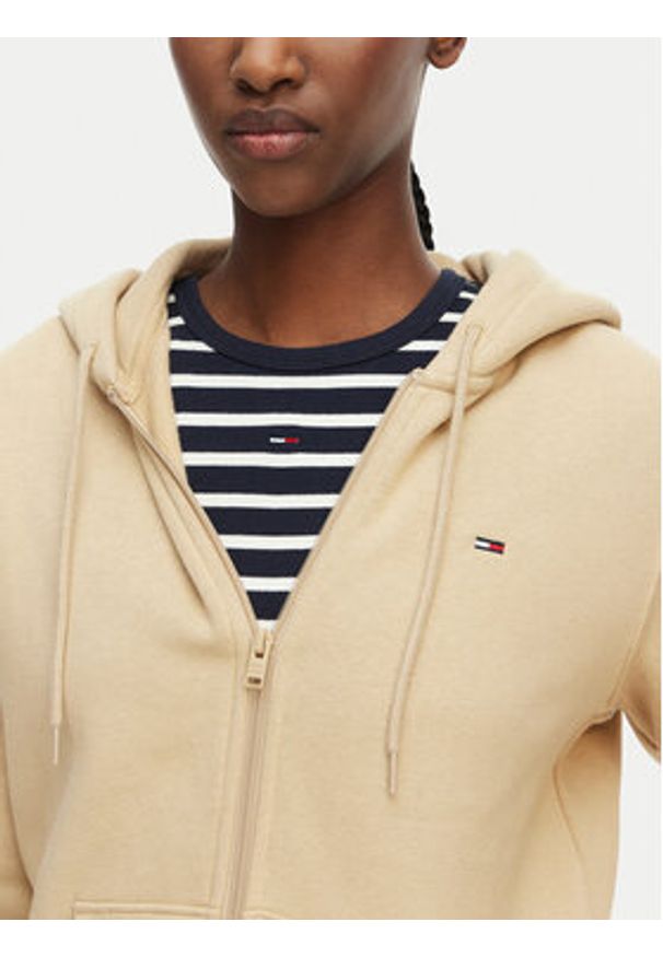Tommy Jeans Bluza Flag DW0DW19729 Beżowy Regular Fit. Kolor: beżowy. Materiał: bawełna