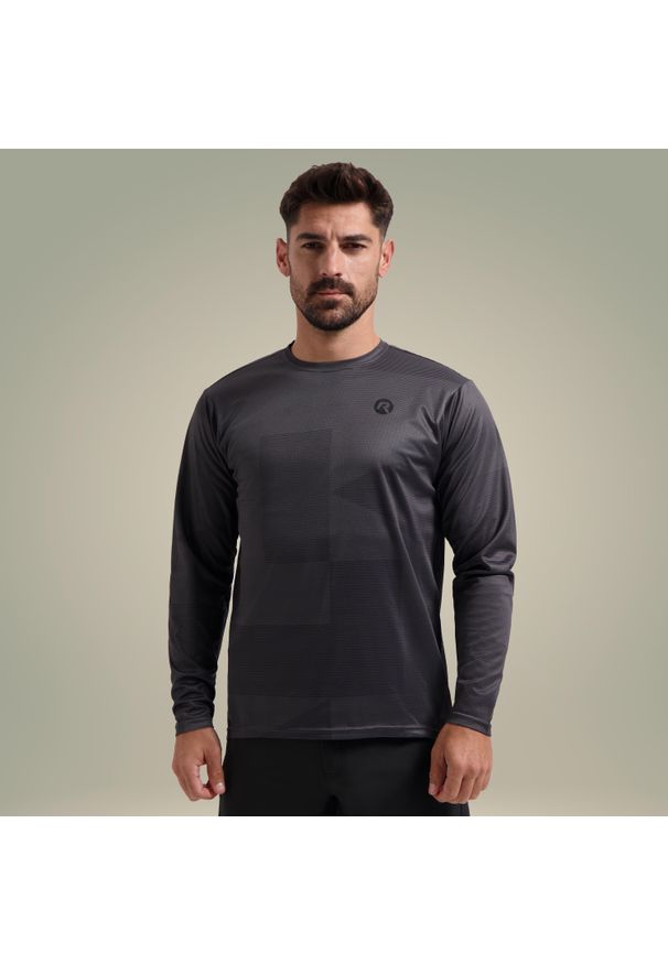 ROGELLI - Koszulka rowerowa męska MTB Rogelli Advntr Core z długim rękawem. Kolor: szary. Długość rękawa: długi rękaw. Długość: długie. Sport: kolarstwo