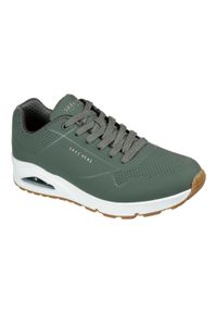 skechers - Buty do chodzenia męskie Skechers Uno Stand ON Air. Zapięcie: sznurówki. Kolor: zielony. Materiał: materiał, syntetyk, tkanina. Szerokość cholewki: normalna. Sport: turystyka piesza
