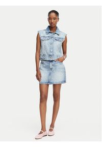 only - ONLY Spódnica jeansowa Onur 15367472 Niebieski Regular Fit. Kolor: niebieski. Materiał: bawełna #6