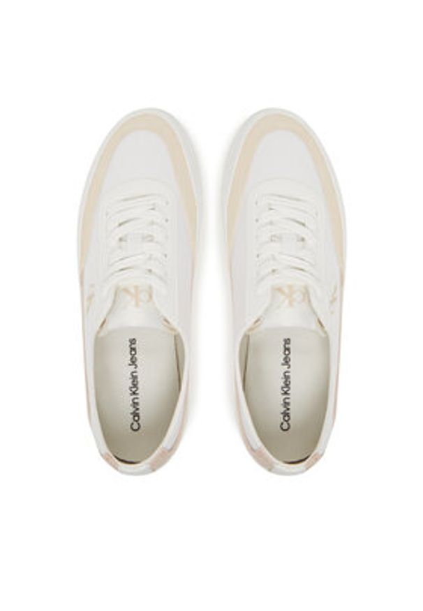 Calvin Klein Jeans Sneakersy Vulc Flatform Low Cv Mix Mg YW0YW01770 Biały. Kolor: biały. Materiał: materiał