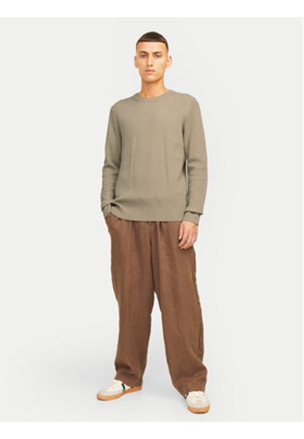 Jack & Jones Sweter Perfect 12257771 Beżowy Regular Fit. Kolor: beżowy. Materiał: bawełna