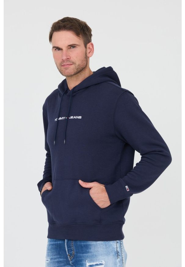 Tommy Jeans - TOMMY JEANS Granatowa męska bluza z kapturem, Rozmiar M. Typ kołnierza: kaptur. Kolor: niebieski