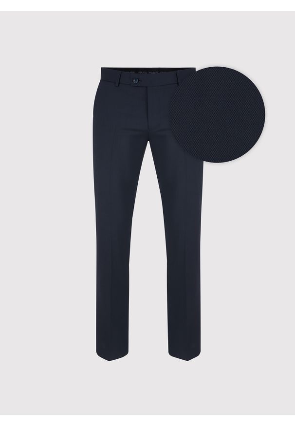 Pako Lorente - PAKO LORENTE – Spodnie garniturowe w kolorze granatowym. Okazja: na spotkanie biznesowe. Kolor: niebieski. Materiał: wełna, poliester. Styl: biznesowy, elegancki