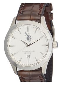 U.S. Polo Assn. Zegarek Yale USP7369WH Brązowy. Kolor: brązowy. Materiał: skóra #2