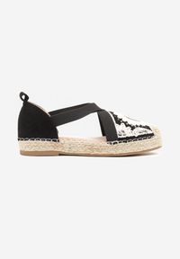 Renee - Czarne Espadryle w Stylu Boho Zdobione Haftem Cekinami i Plecionką Idariva. Okazja: na co dzień, na spacer. Zapięcie: pasek. Kolor: czarny. Materiał: jeans. Wzór: haft, aplikacja. Obcas: na obcasie. Styl: boho. Wysokość obcasa: niski #6