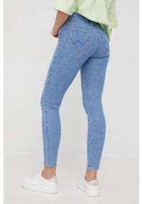 Wrangler jeansy HIGH RISE SKINNY CALI BLUE damskie high waist. Stan: podwyższony. Kolor: niebieski