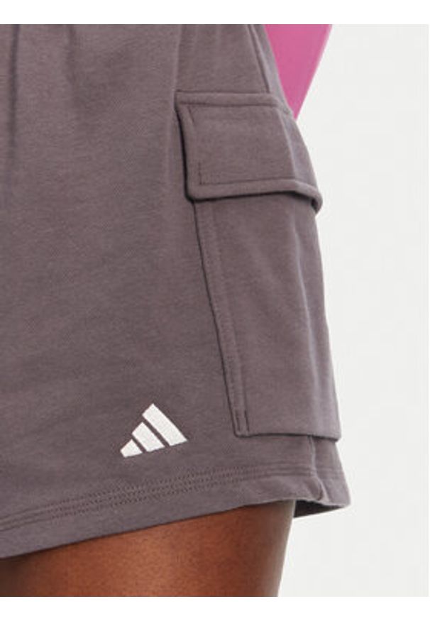 Adidas - adidas Szorty sportowe Essentials Small Logo JC5700 Szary Loose Fit. Kolor: szary. Materiał: bawełna