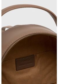 Pinko plecak skórzany Answear Exclusive damski kolor brązowy mały gładki. Kolor: brązowy. Materiał: skóra. Wzór: gładki #6